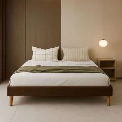 Sommier tapissier 20 cm 180x200 13 lattes montage rapide et facile revêtement facile d'entretien Gregory marron