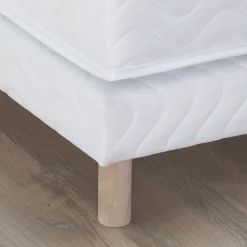 Sommier tapissier à lattes blanc 2x90x200