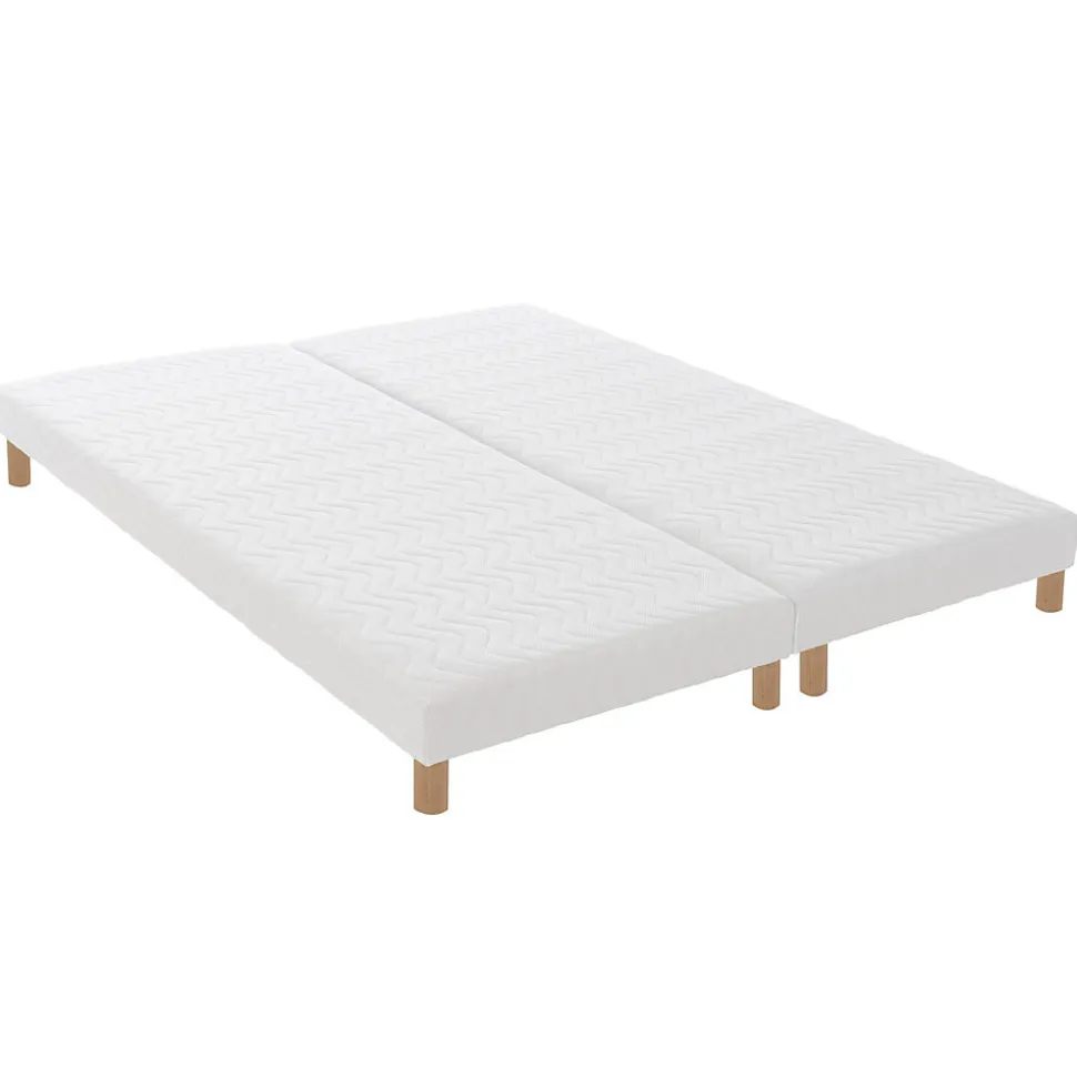 Sommier tapissier à lattes blanc 2x80x200