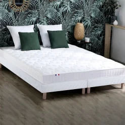 Sommier tapissier à lattes blanc 2x80x200