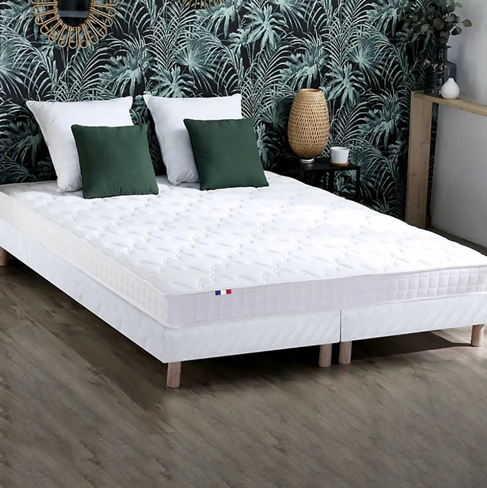 Sommier tapissier à lattes blanc 2x80x200