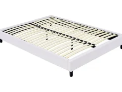 Sommier tapissier à lattes - 160 x 200 cm - 20 lattes - Blanc