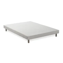 Sommier tapissier a lattes 160 x 200 - Bois massif blanc + pieds - FINLANDEK Rakenne