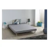 Sommier tapissier a lattes 140 x 190 - Bois massif gris + pieds - FINLANDEK Rakenne