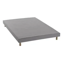 Sommier tapissier a lattes 140 x 190 - Bois massif gris + pieds - FINLANDEK Rakenne