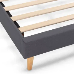 Sommier tapissier Aura + tête de lit 140x190 cm Gris Foncé, hauteur 30 cm