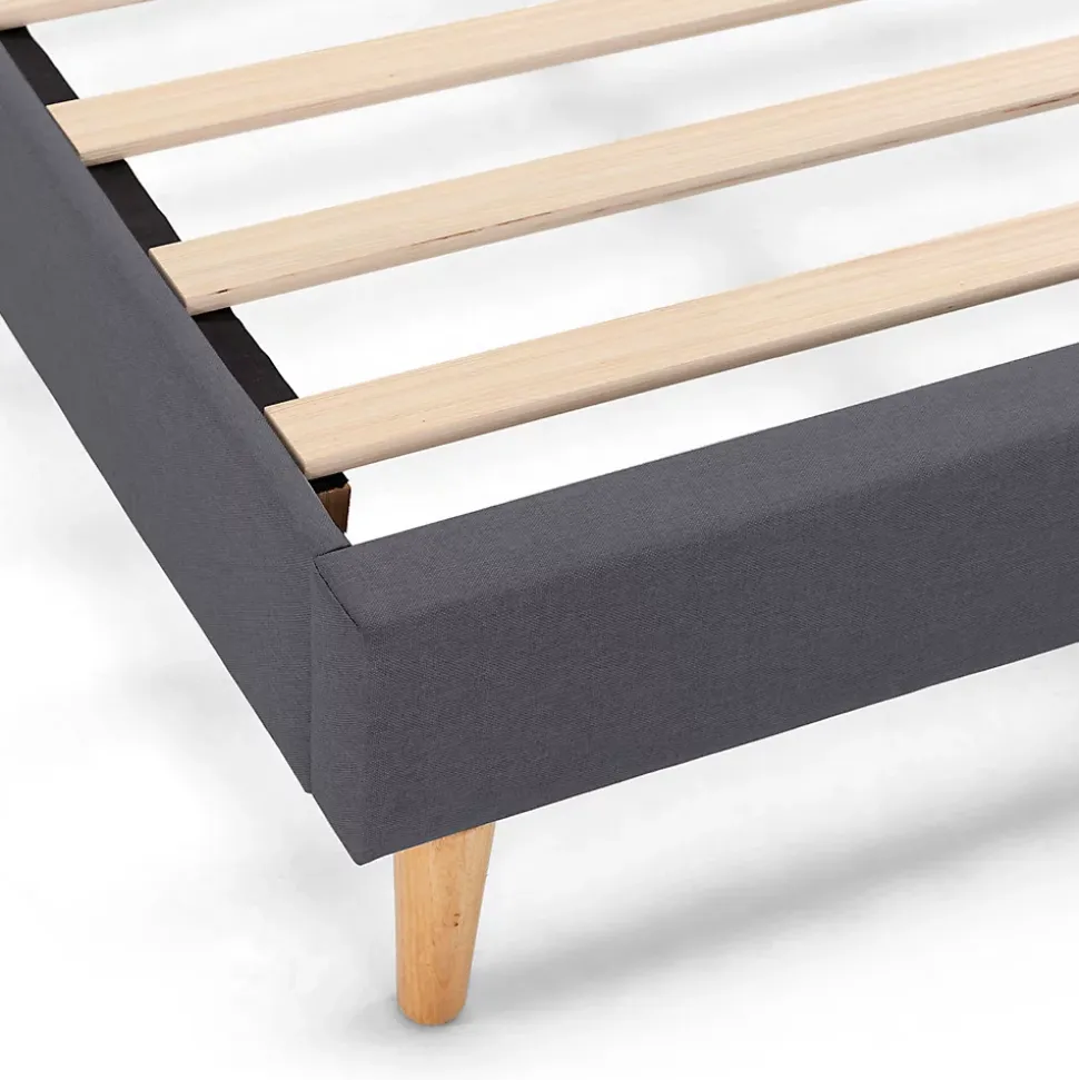 Sommier tapissier Aura + tête de lit 140x190 cm Gris Foncé, hauteur 30 cm