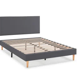 Sommier tapissier Aura + tête de lit 140x190 cm Gris Foncé, hauteur 30 cm