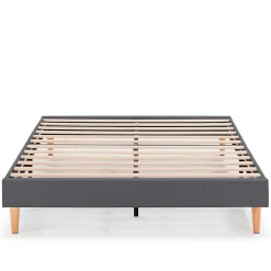 Sommier tapissier Aura + tête de lit 140x190 cm Gris Foncé, hauteur 30 cm