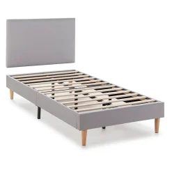 Sommier tapissier Aura + tête de lit 90x190 cm, Gris clair, hauteur 30 cm