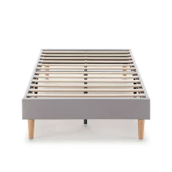 Sommier tapissier Aura + tête de lit 90x190 cm, Gris clair, hauteur 30 cm