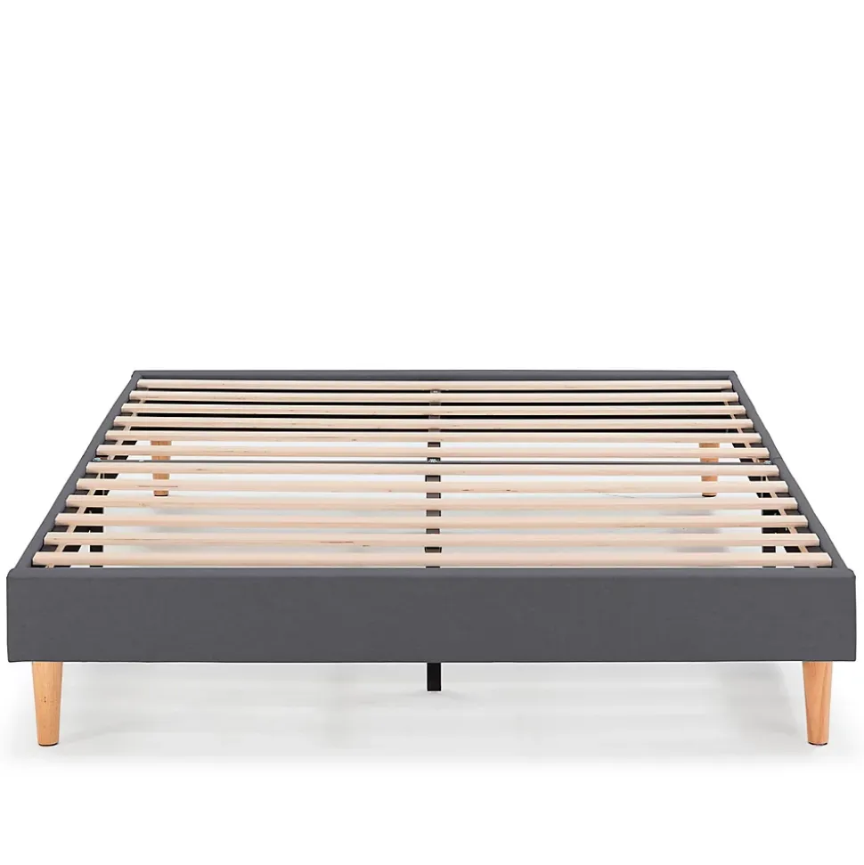 Sommier tapissier Aura + tête de lit 140x200 cm Gris Foncé, hauteur 30 cm