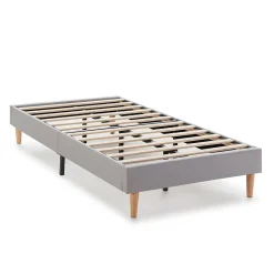 Sommier tapissier Aura 90x190 cm Gris clair, Hauteur 30 cm