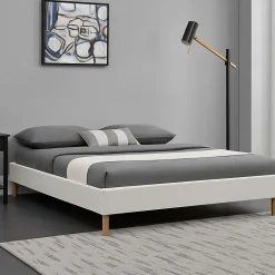 Sommier tapissier blanc - 160x200 cm - compatible avec matelas 160x200 - solide et confortable - montage rapide et facile