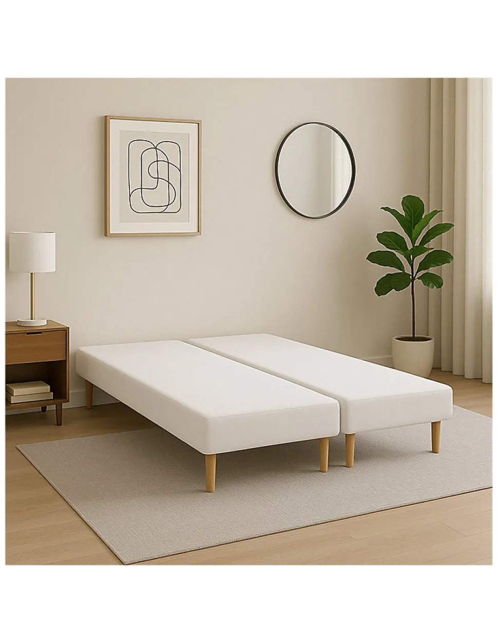 SOMMIER TAPISSIER blanc 90x200x2 (180x200) avec PIEDS offerts FABRICATION FRANÇ