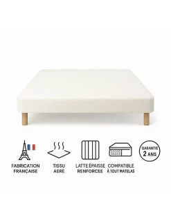 Sommier Tapissier Blanc 140x190 Fabrication Française Artisanale