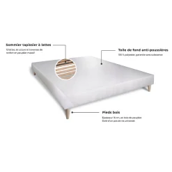 Sommier tapissier blanc 160x200