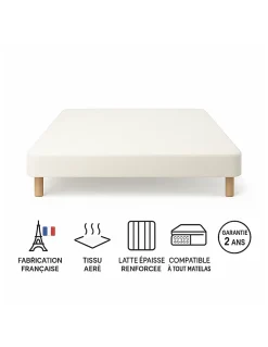 Sommier Tapissier Blanc 130x200 Fabrication Française Artisanale