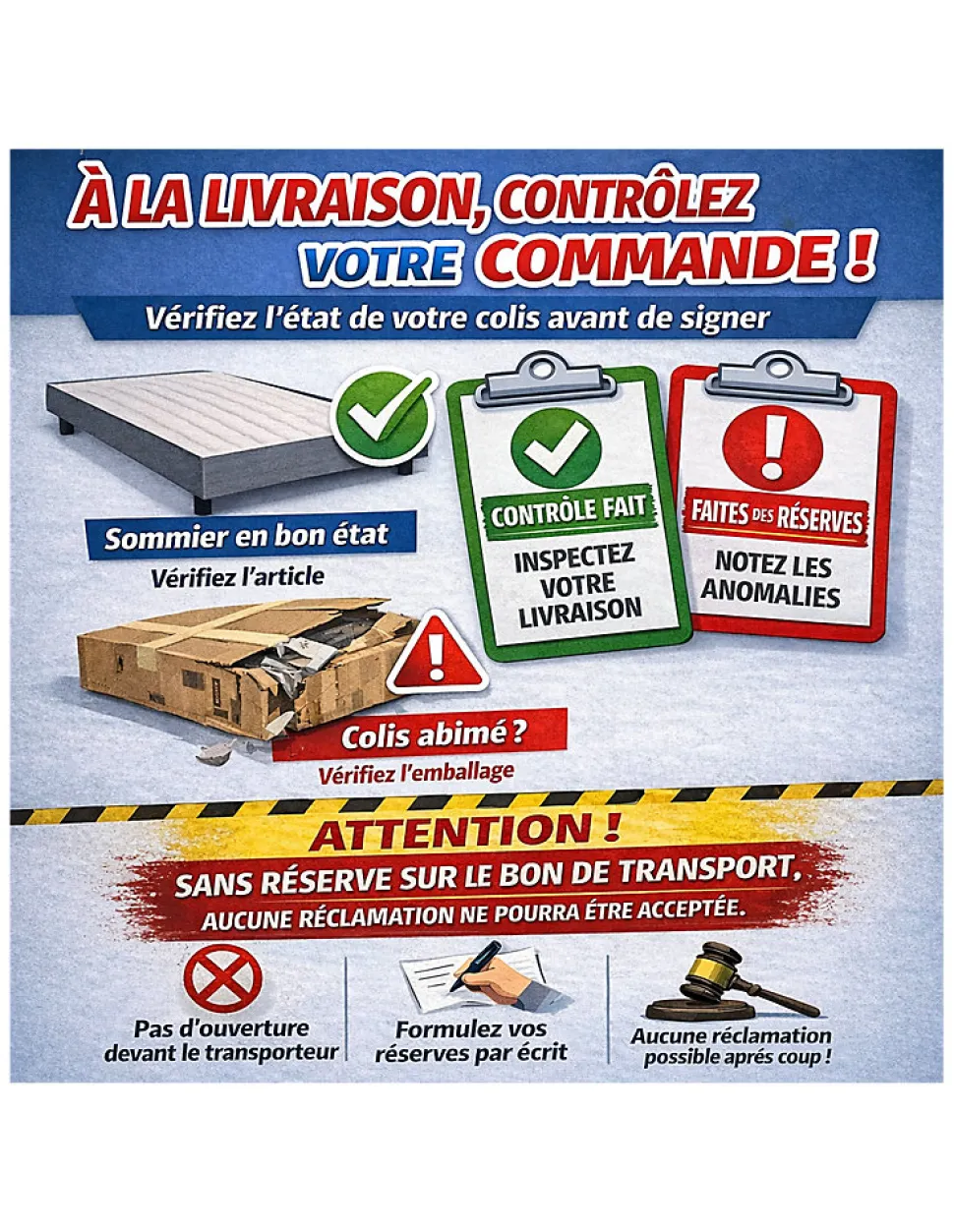 SOMMIER TAPISSIER BLANC 90x200x2 (180x200) FABRICATION FRANÇAISE ARTISANALE PI