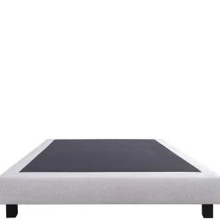 Sommier tapissier bois massif gris avec pieds (160x200 cm - Gris)