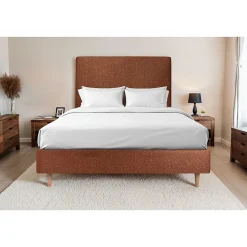 Sommier Tapissier Bouclette Terracotta 140x200 H35cm