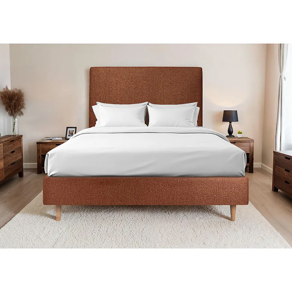 Sommier Tapissier Bouclette Terracotta 140x200 H35cm