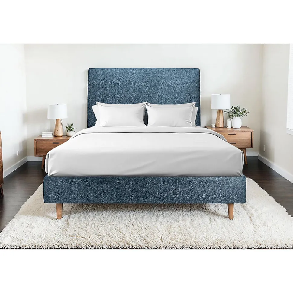 Sommier Tapissier Bouclette Bleu 135x190 H35cm