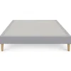 Sommier tapissier BREST 160 x 200 cm revêtement tissu - Gris