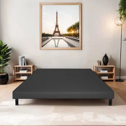 Sommier tapissier Constantine 140x200 cm Epaisseur 18 cm Gris anthracite (pieds non inclus)
