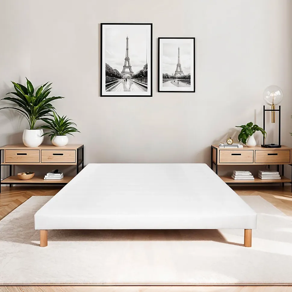 Sommier tapissier Constantine 80x200 cm Epaisseur 18 cm Blanc (pieds non inclus)