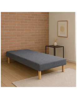 SOMMIER TAPISSIER GRIS 90x200 cm FABRICATION FRANÇAISE ARTISANALE PIEDS OFFERTS HAUTEUR avec PIEDS 27 cm