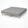 SOMMIER TAPISSIER GRIS 80x200x2 (160x200) FABRICATION FRANÇAISE ARTISANALE PIEDS OFFERTS HAUTEUR avec PIEDS 27 cm