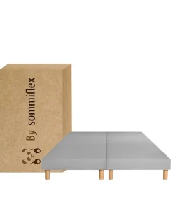 SOMMIER TAPISSIER GRIS 100x200x2 cm (200x200) FABRICATION FRANÇAISE ARTISANALE PIEDS OFFERTS HAUTEUR avec PIEDS 27 cm