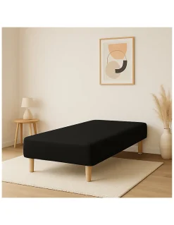 SOMMIER TAPISSIER NOIR 90x190 cm FABRICATION FRANÇAISE ARTISANALE PIEDS OFFERTS HAUTEUR avec PIEDS 27 cm