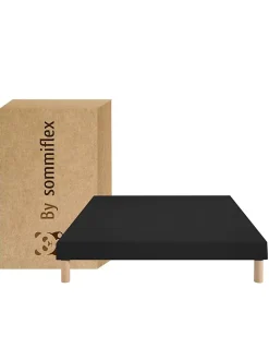 SOMMIER TAPISSIER NOIR 130x190 cm FABRICATION FRANÇAISE ARTISANALE PIEDS OFFER