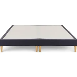 Sommier tapissier RENNES 180 x 200 cm revêtement tissu - Noir