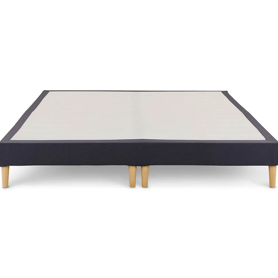 Sommier tapissier RENNES 180 x 200 cm revêtement tissu - Noir