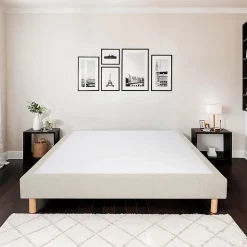 Sommier tapissier Sisal 90x190 cm Epaisseur 18 cm Beige (pieds non inclus)