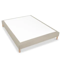 Sommier tapissier Sisal 160x200 cm Epaisseur 18 cm Beige (pieds inclus)