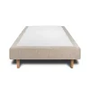 Sommier Tapissier Tissu Beige brun 100x200 H35cm