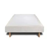 Sommier Tapissier Tissu Beige clair 100x200 H35cm