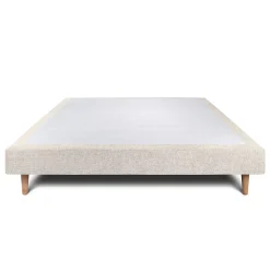 Sommier Tapissier Tissu Beige clair 140x200 H29cm