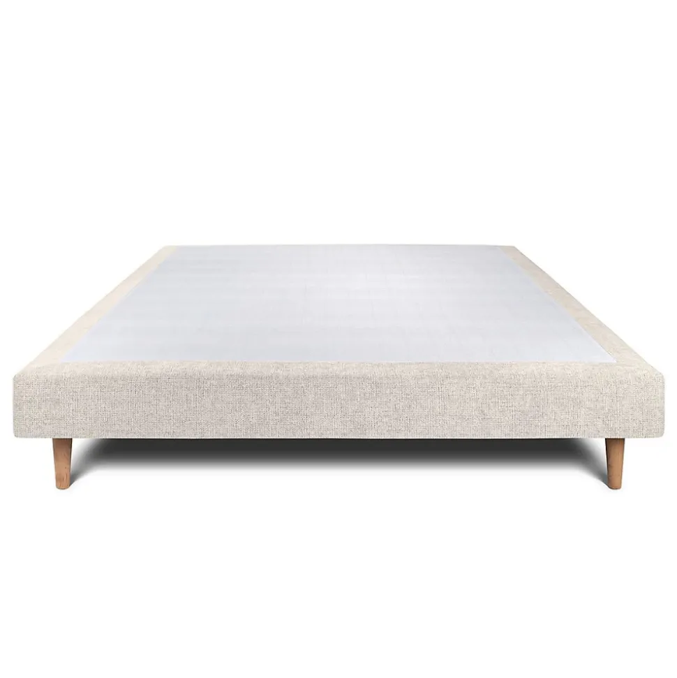 Sommier Tapissier Tissu Beige clair 140x200 H29cm
