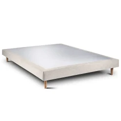 Sommier Tapissier Tissu Beige clair 140x200 H29cm