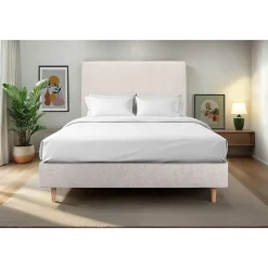 Sommier Tapissier Tissu Beige clair 150x190 H35cm