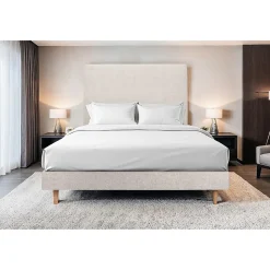 Sommier Tapissier Tissu Beige clair 135x190 H29cm