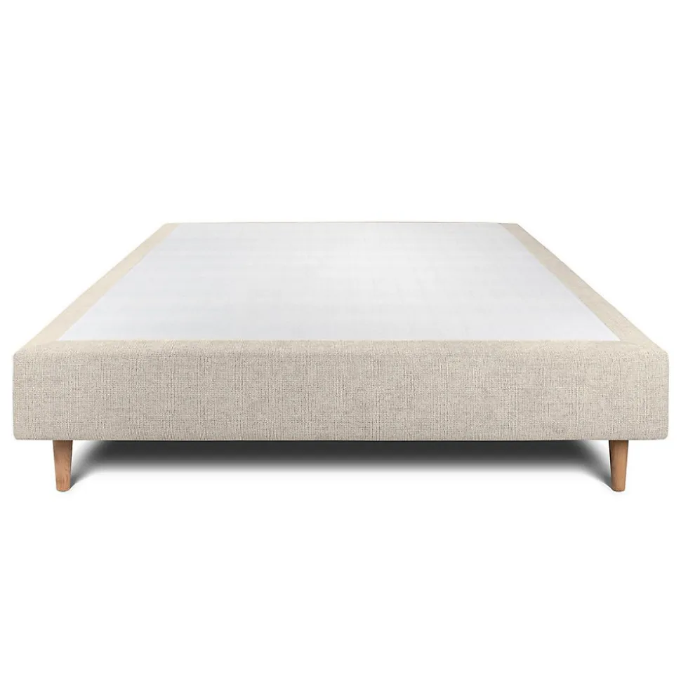 Sommier Tapissier Tissu Beige clair 150x200 H35cm