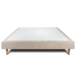 Sommier Tapissier Tissu Beige brun 150x190 H29cm