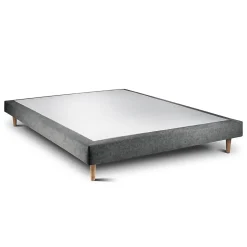 Sommier Tapissier Tissu Gris anthracite 160x200 H29cm