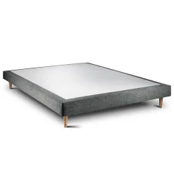 Sommier Tapissier Tissu Gris anthracite 150x200 H29cm
